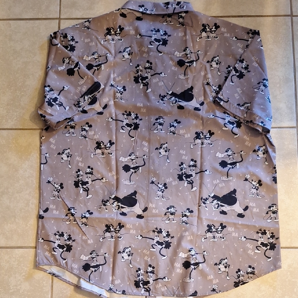 RSVLTS Men's Gray Mickey Mouse Casual Shirt - Picture 2 of 7